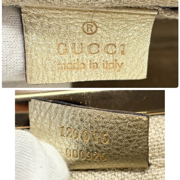 GUCCI Vintage 2004 Bamboo Chain Shoulder Bag Rhinestone Snake Gold [106051] - Picture 12 of 12